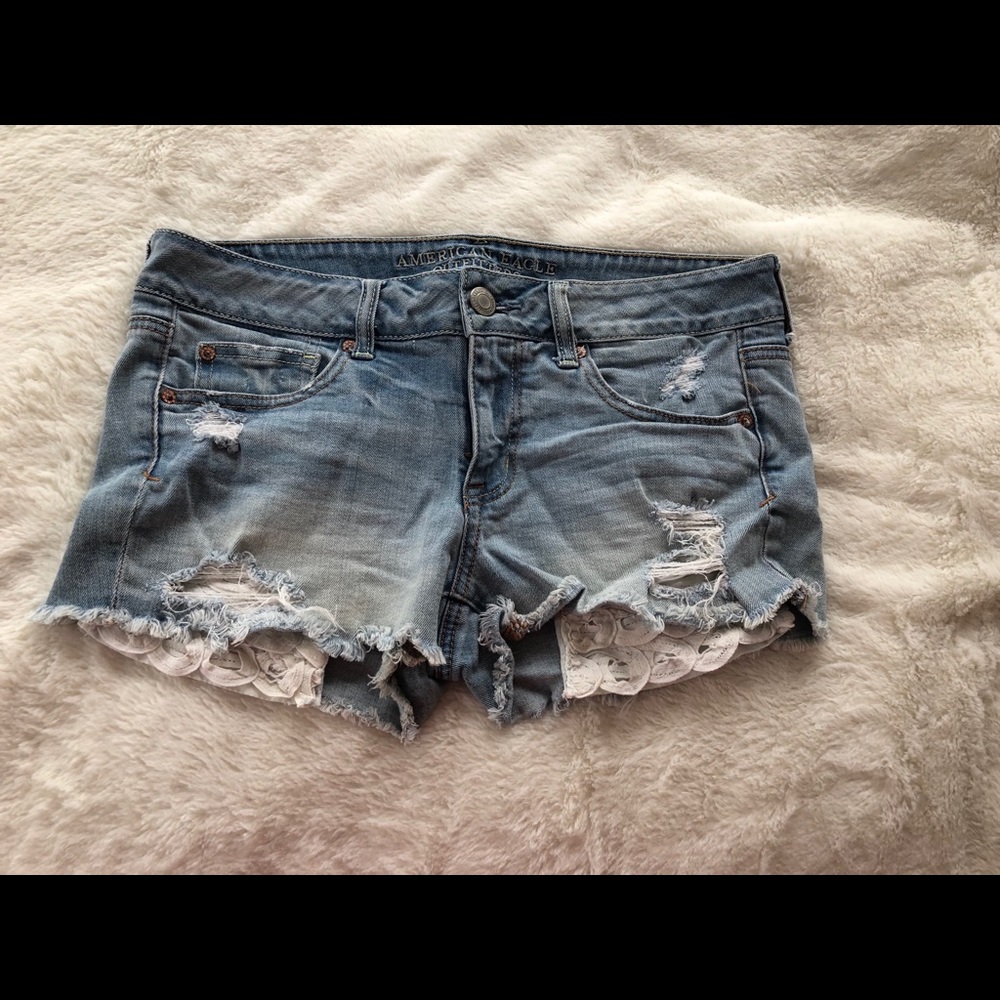 Light denim shorts
